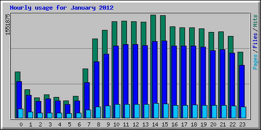 Hourly usage for January 2012