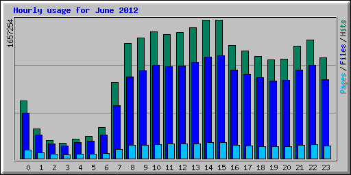 Hourly usage for June 2012
