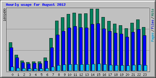Hourly usage for August 2012